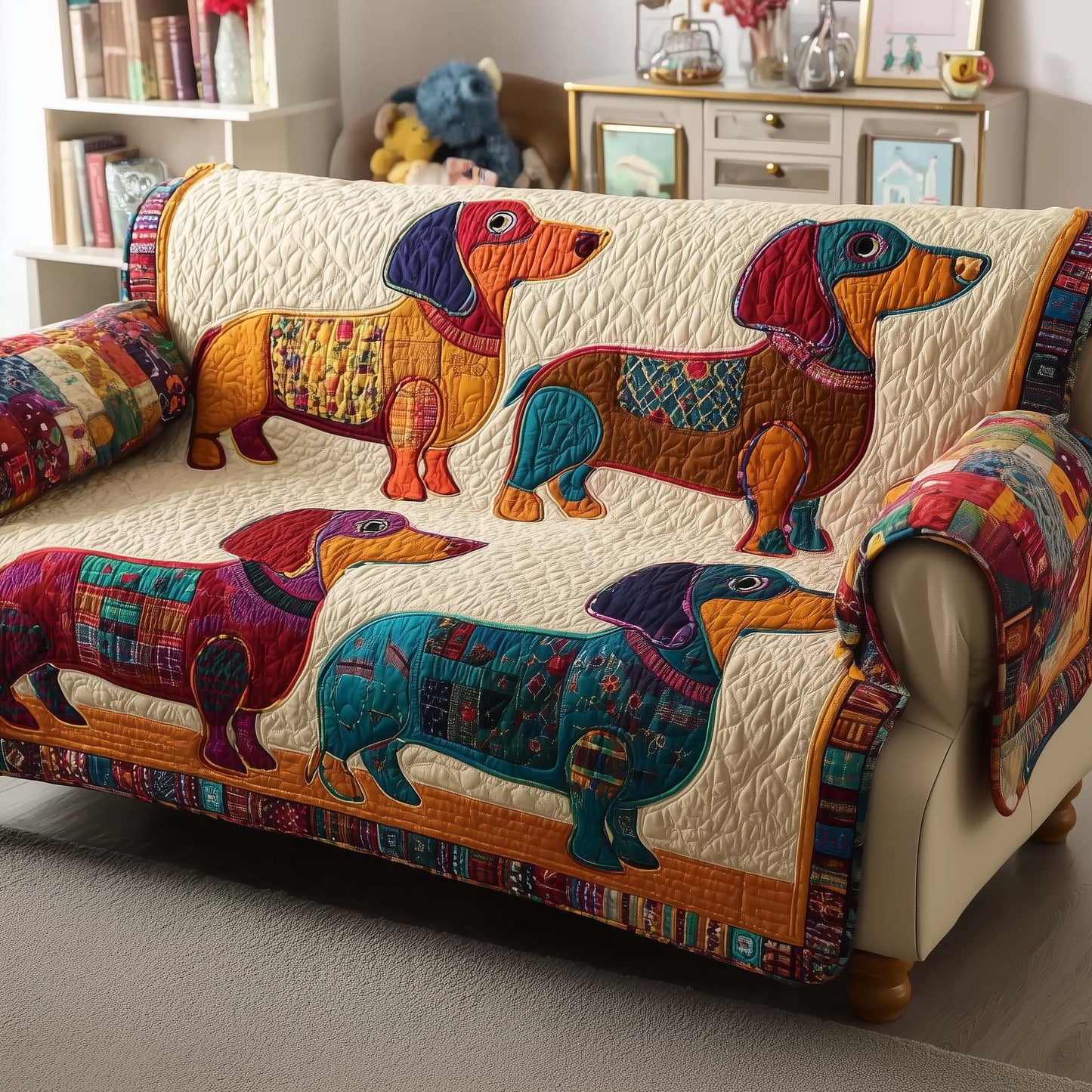 Dachshund Quilted Sofa Cover GFTOTG2052