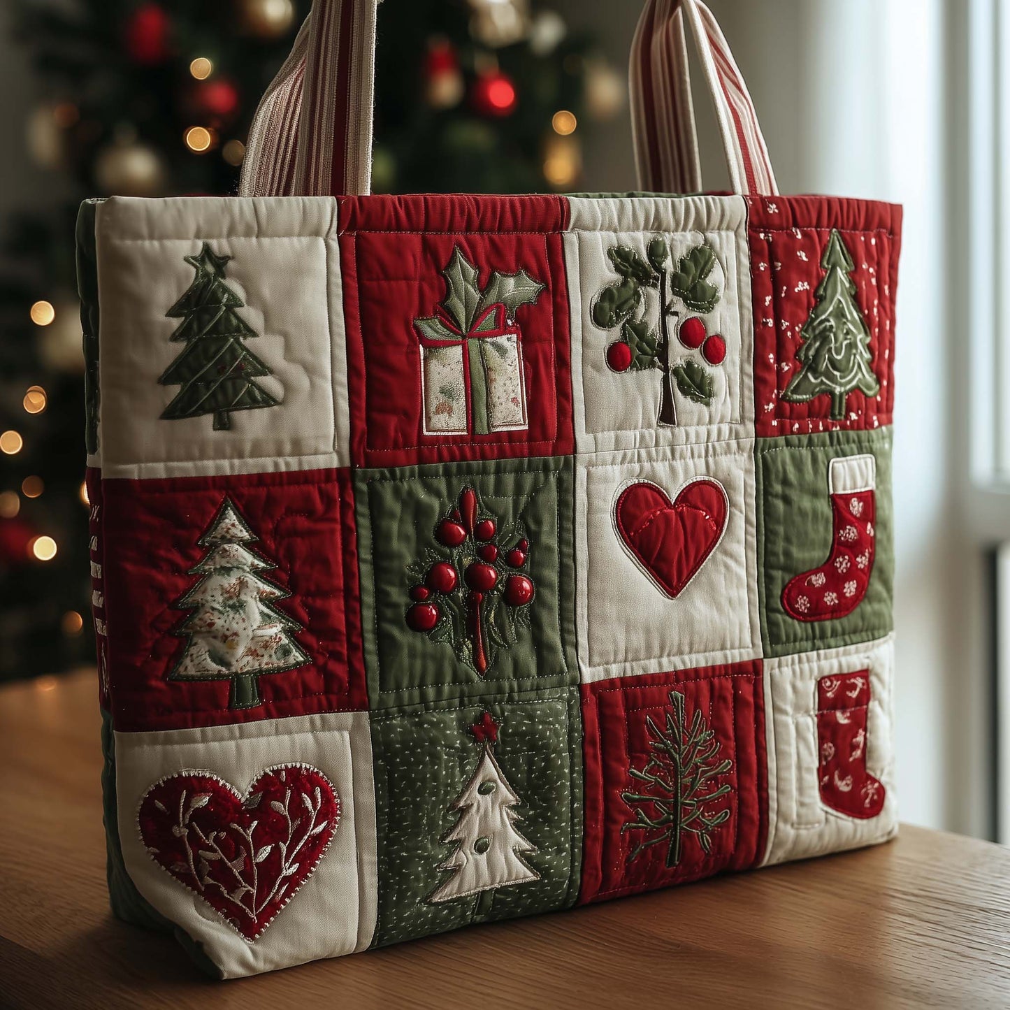 Christmas Patchwork Quilted Tote Bag GFTOTG2069