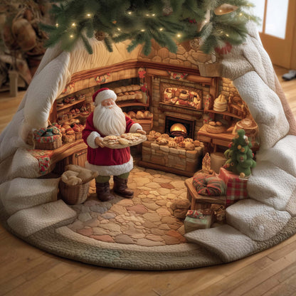 Santa Bakery Quilted Tree Skirt GFTOTG2072