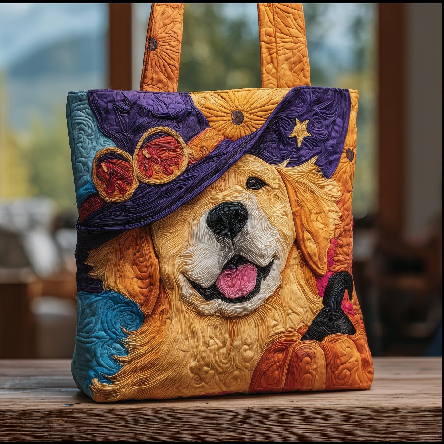 Witchy Golden Quilted Tote Bag GFTOTG208