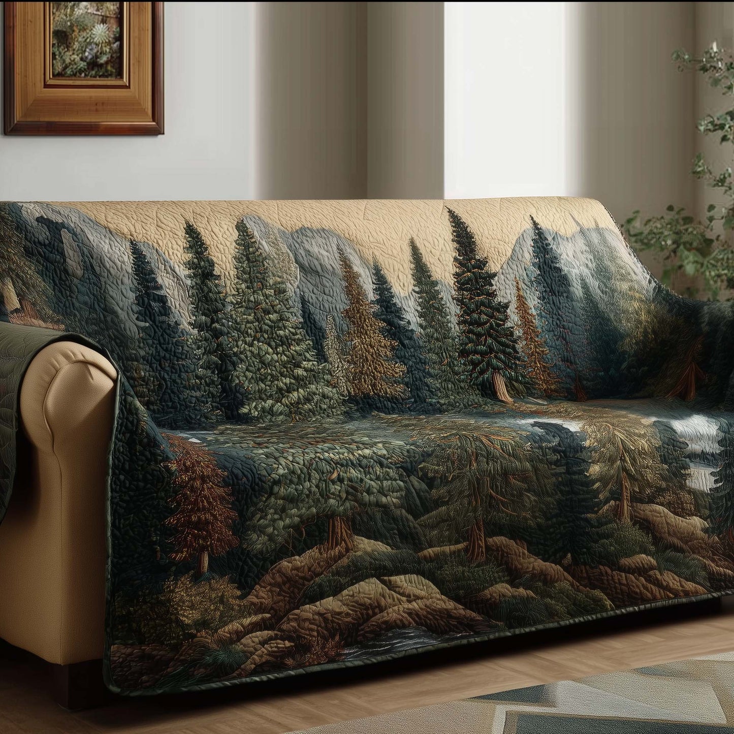 Whispering Pines Quilted Sofa Cover GFTOTG2081