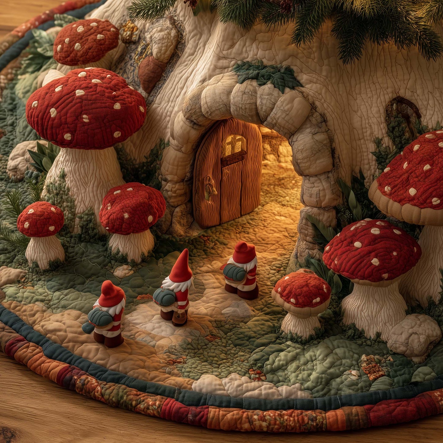Shroom Nest Quilted Tree Skirt GFTOTG2097