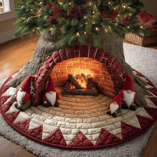 Cozy Fireplace Quilted Tree Skirt GFTOTG2099