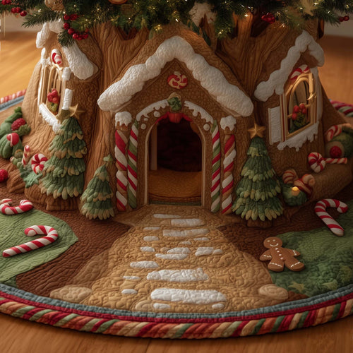Gingerbread House Quilted Tree Skirt GFTOTG2118