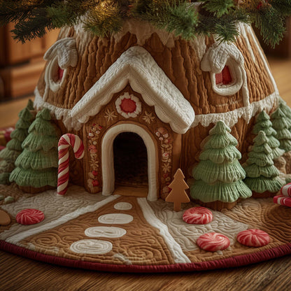 Gingerbread House Quilted Tree Skirt GFTOTG2119
