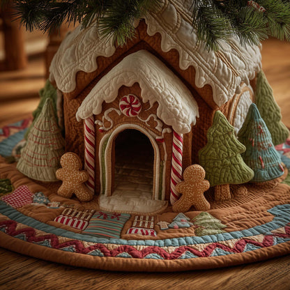 Gingerbread House Quilted Tree Skirt GFTOTG2121