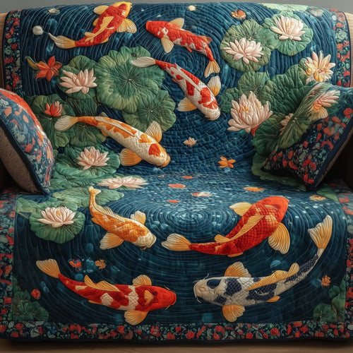 Serene Koi Quilted Sofa Cover GFTOTG2132