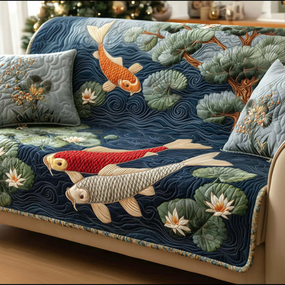 Serene Koi Quilted Sofa Cover GFTOTG2133