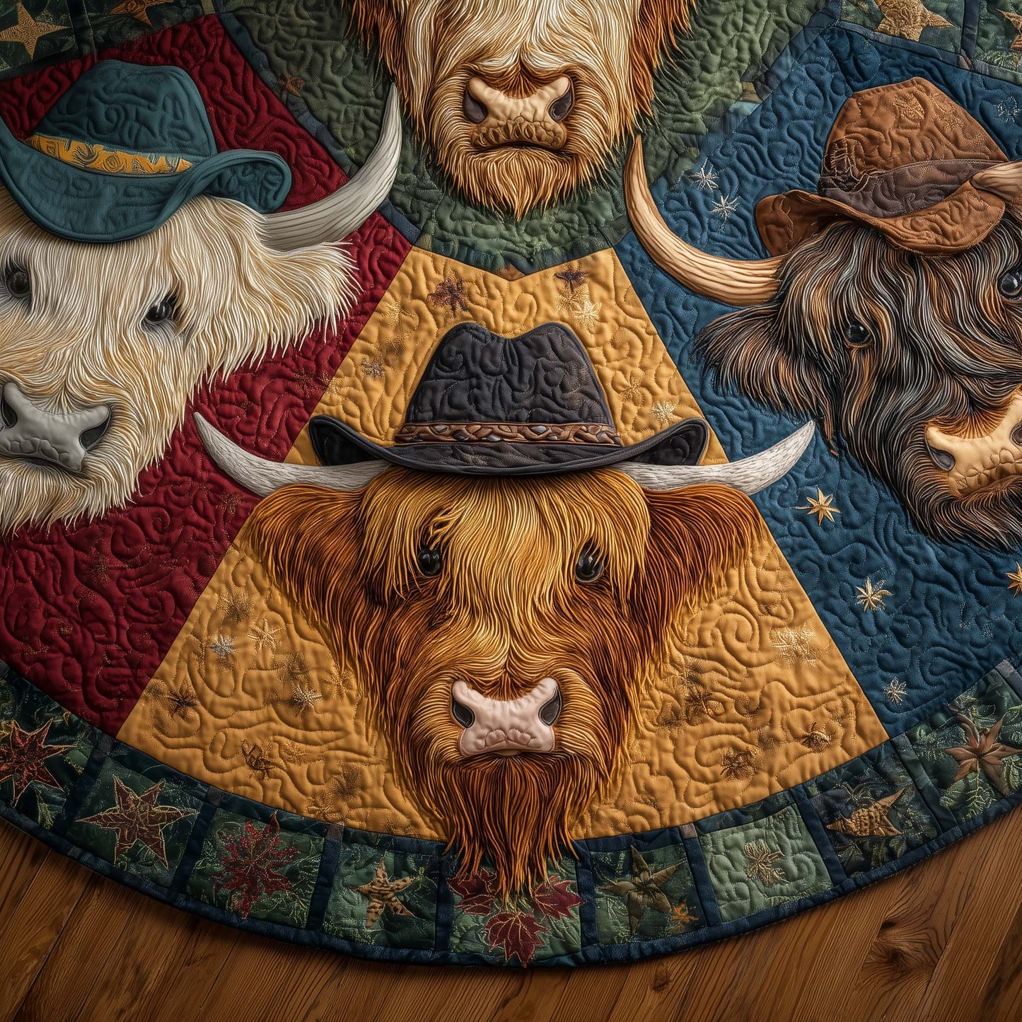 Highland Cow Quilted Tree Skirt GFTOTG2153