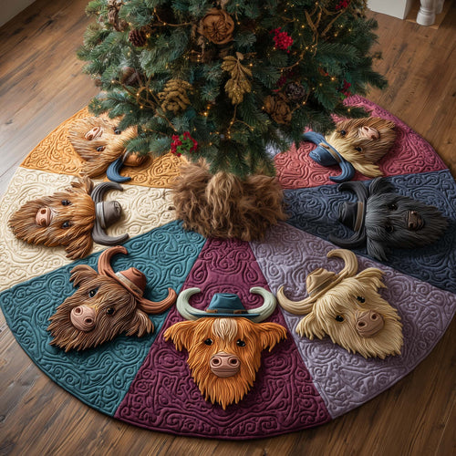 Highland Cow Quilted Tree Skirt GFTOTG2157