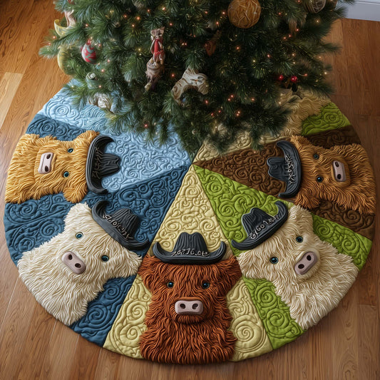 Highland Cow Quilted Tree Skirt GFTOTG2158
