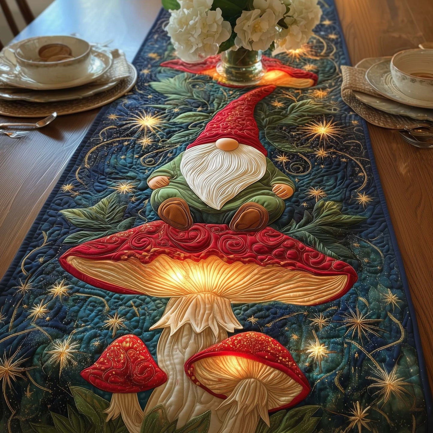 Festive Gnomes Quilted Table Runner GFTOTG2175