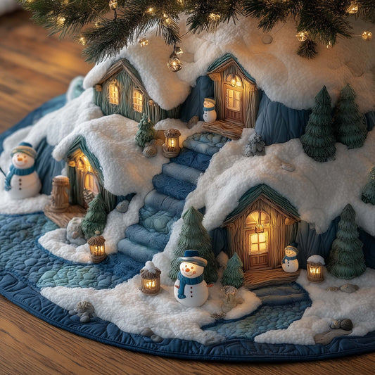 Snowmen Lane Quilted Tree Skirt GFTOTG2180