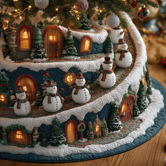 Snowmen Lane Quilted Tree Skirt GFTOTG2182