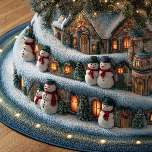 Snowmen Lane Quilted Tree Skirt GFTOTG2183