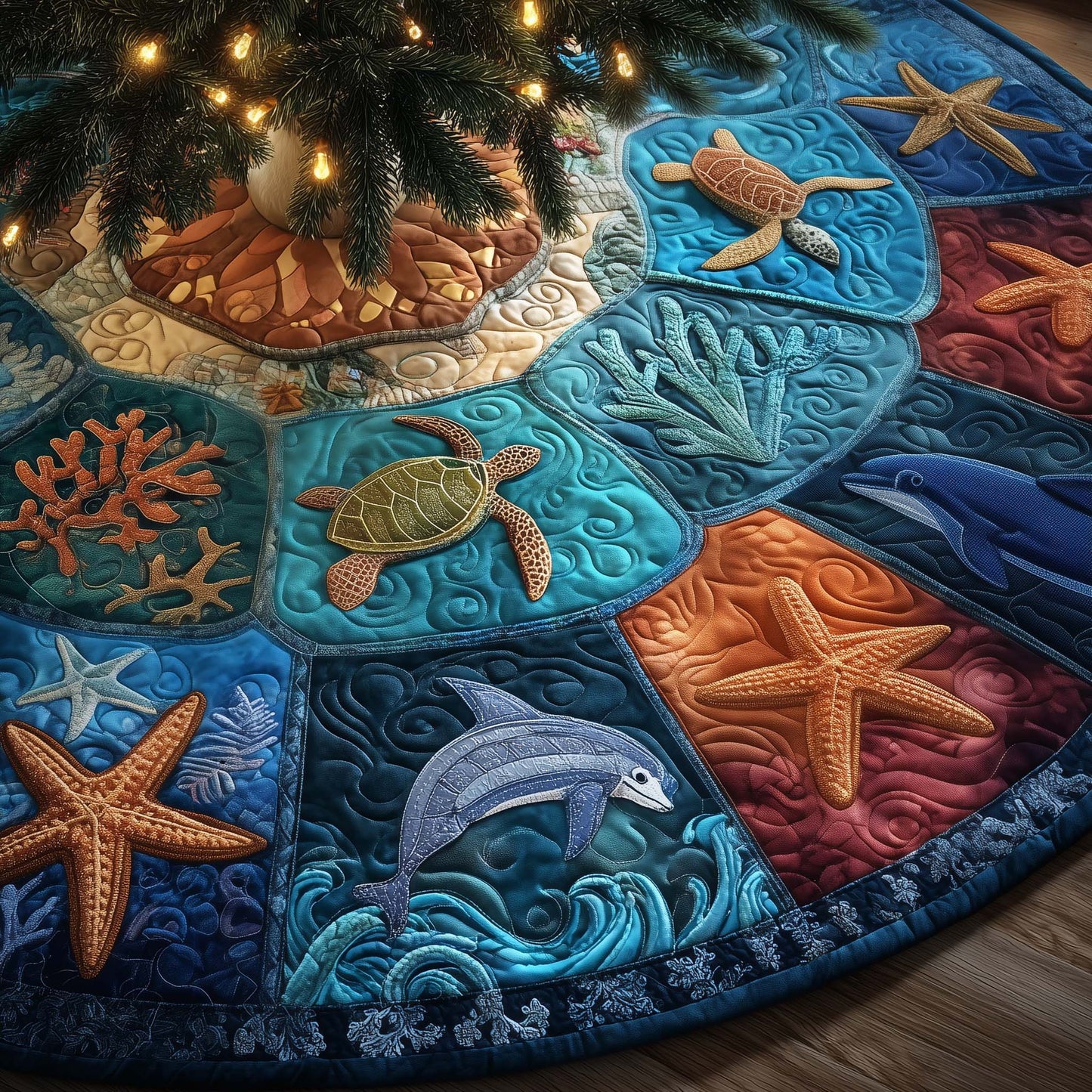 Ocean Breeze Quilted Tree Skirt GFTOTG2201