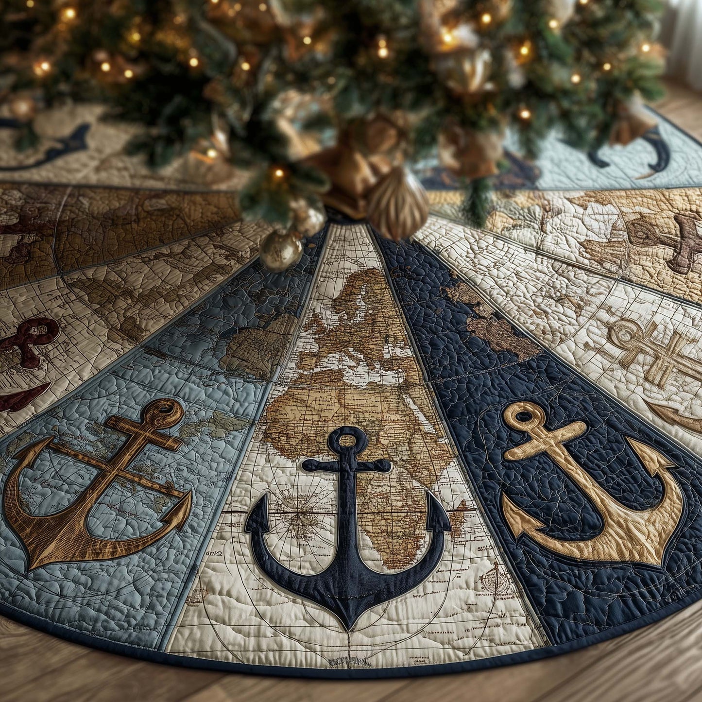 Nautical Anchor Quilted Tree Skirt GFTOTG2218