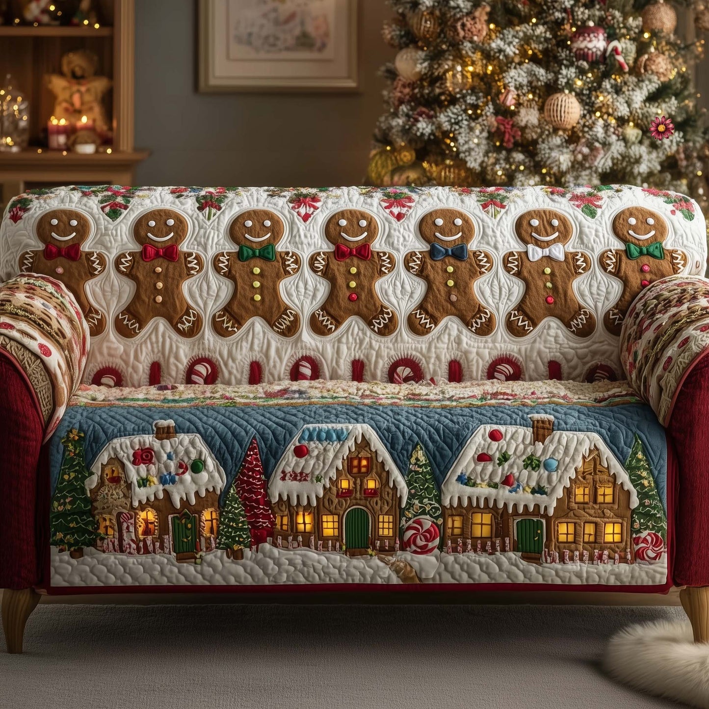 Gingerbread Cookies Quilted Sofa Cover GFTOTG2251