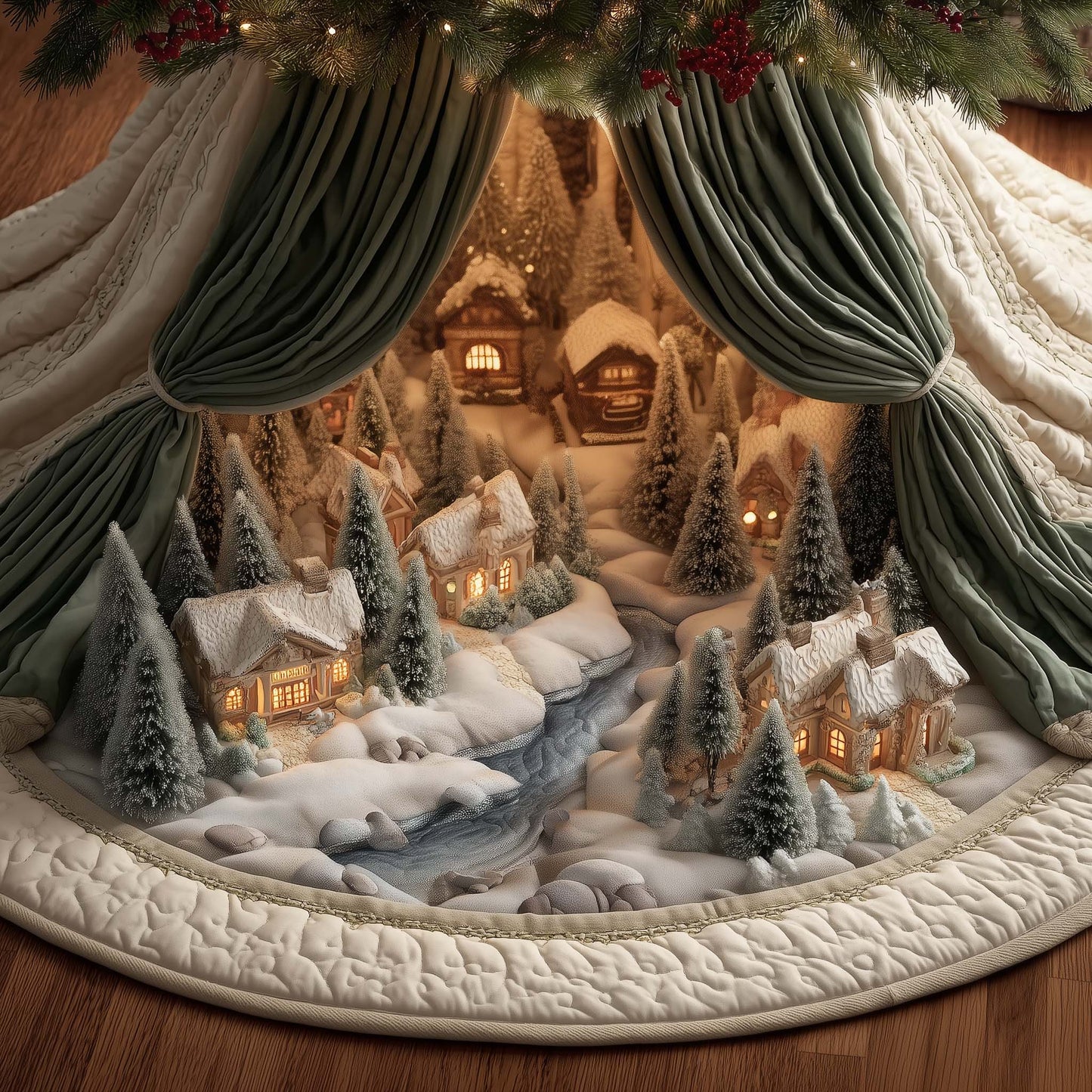 Christmas Wonderland Quilted Tree Skirt GFTOTG2290