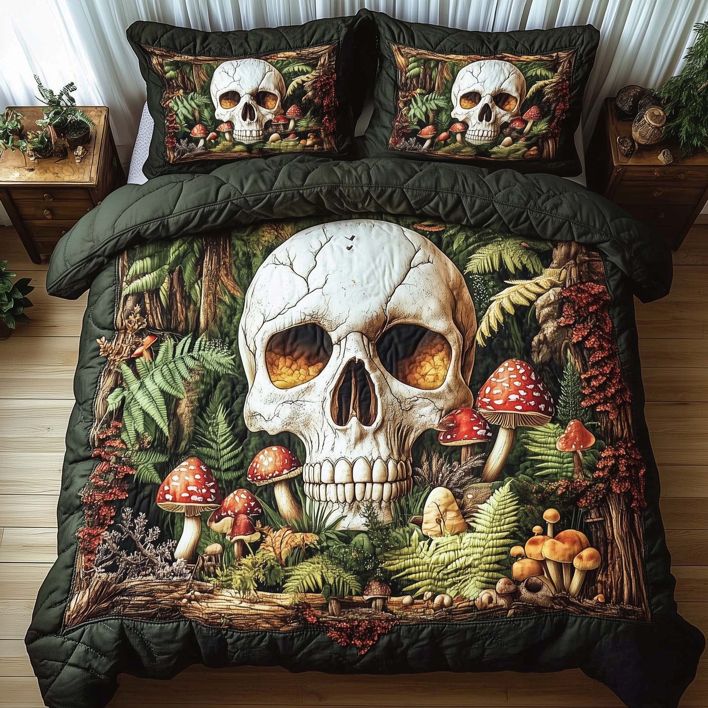 Mushroom Skull Duvet Cover Set GFTOTG2350