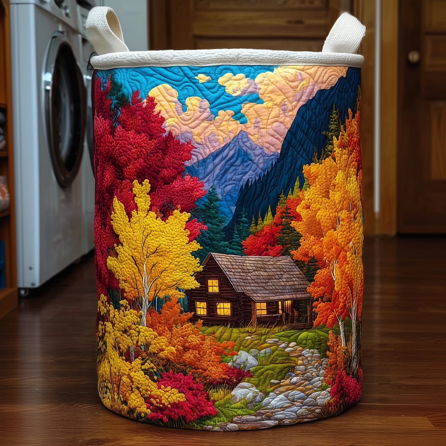 Autumn Cabin Quilted Laundry Basket GFTOTG250