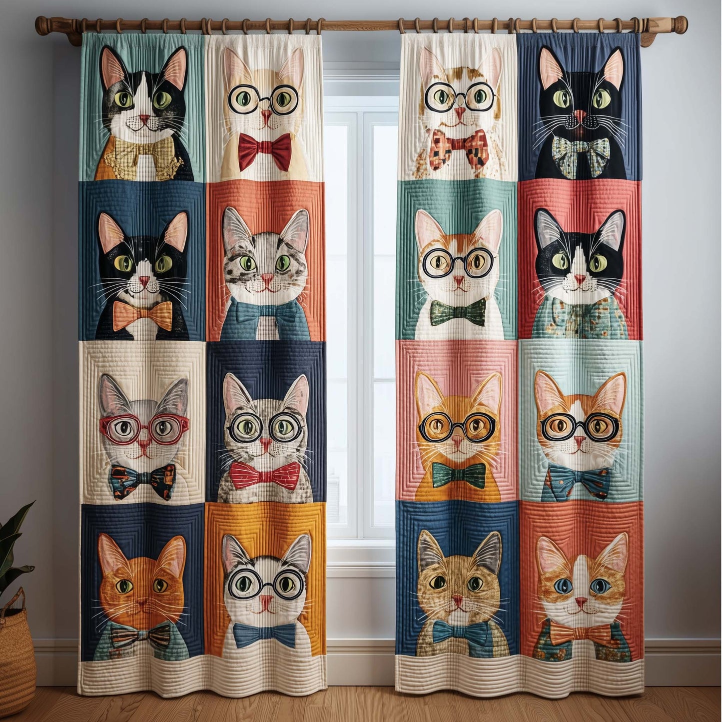 Adorable Cats Quilted Curtains GFTOTG2505