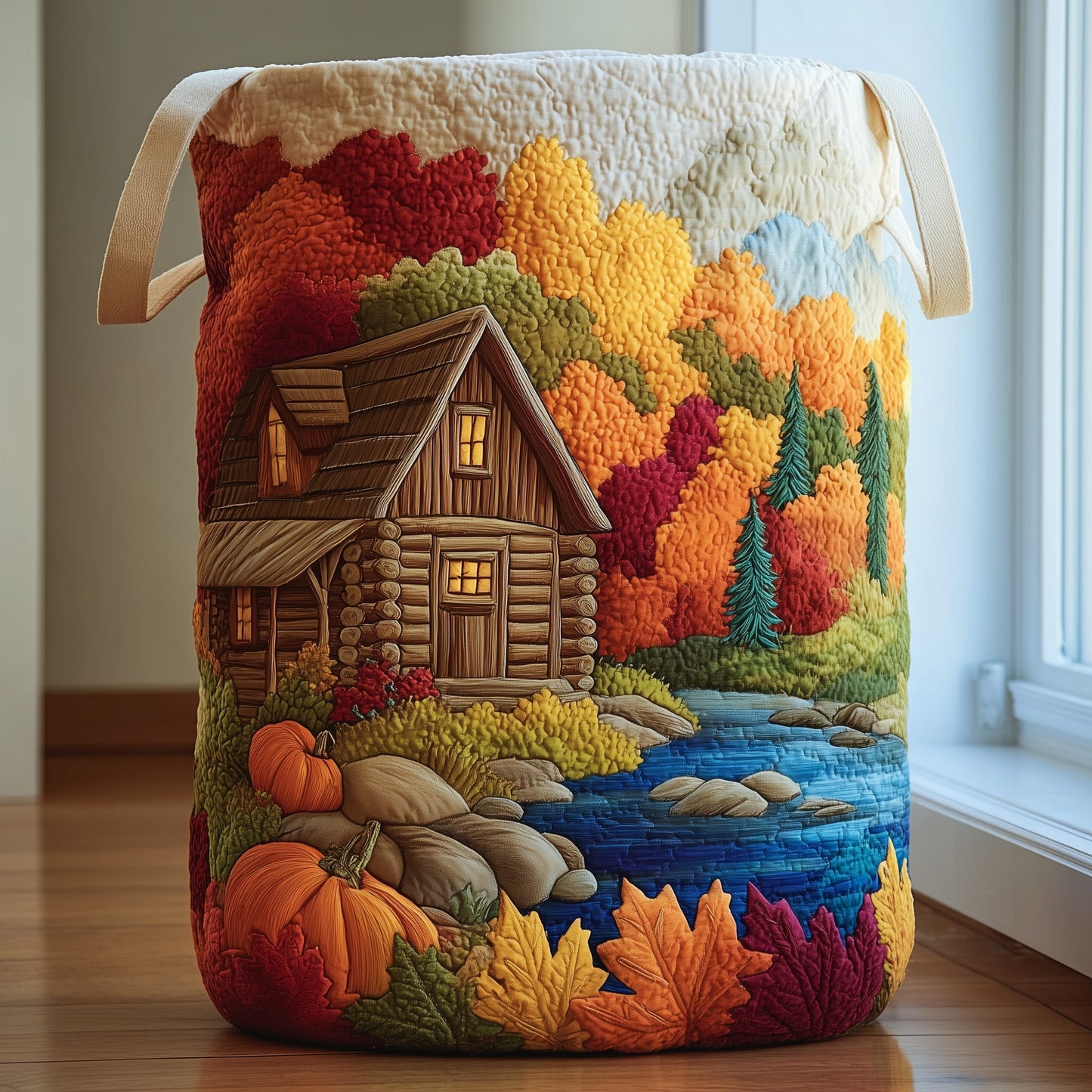 Autumn Cabin Quilted Laundry Basket GFTOTG251