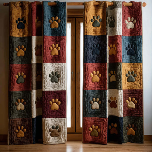 Paws Patchwork Quilted Curtains GFTOTG2517