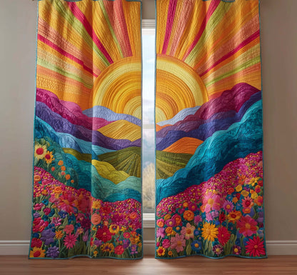 Golden Meadow Quilted Curtains GFTOTG2538