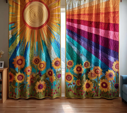 Golden Meadow Quilted Curtains GFTOTG2542