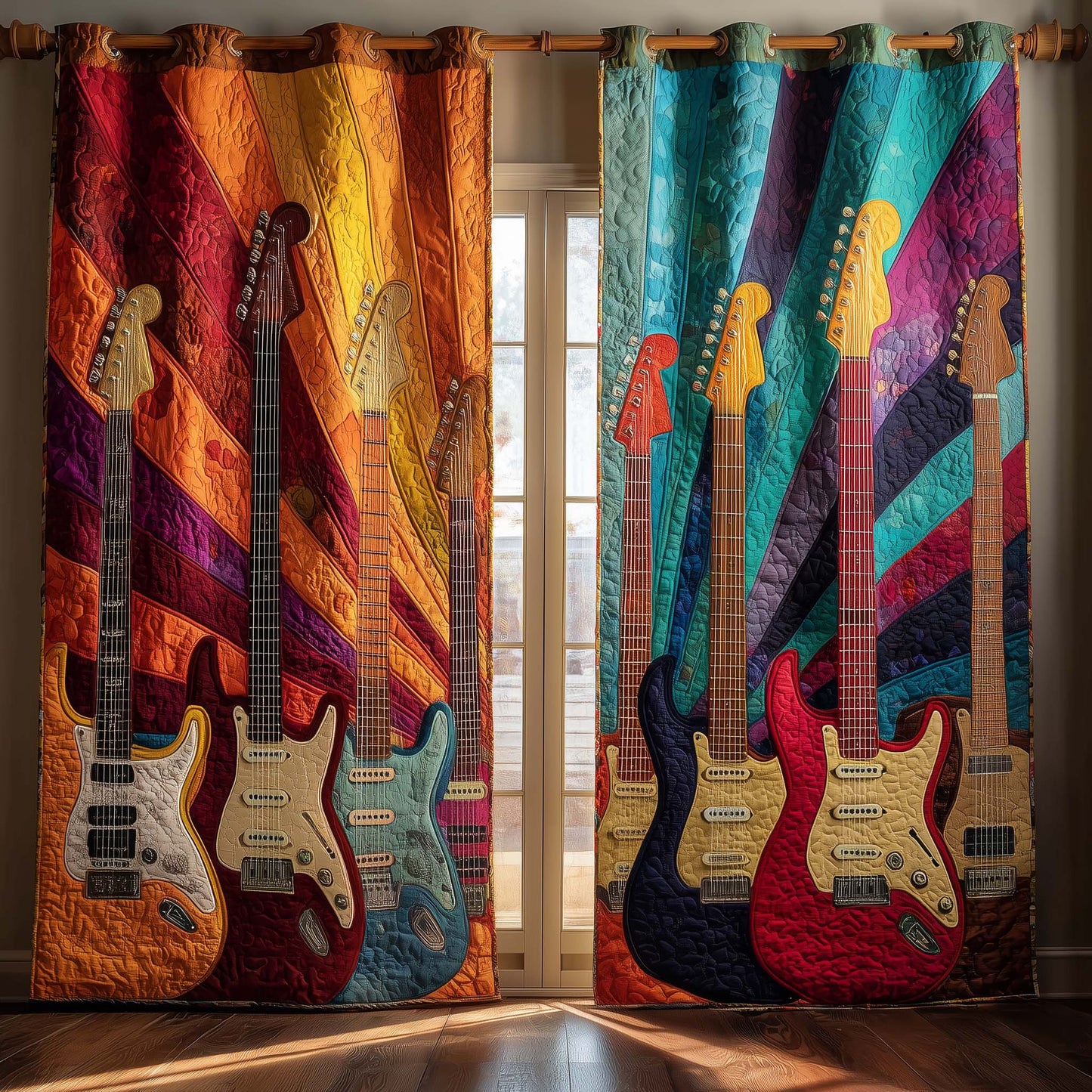 Voltage Strings Quilted Curtains GFTOTG2544