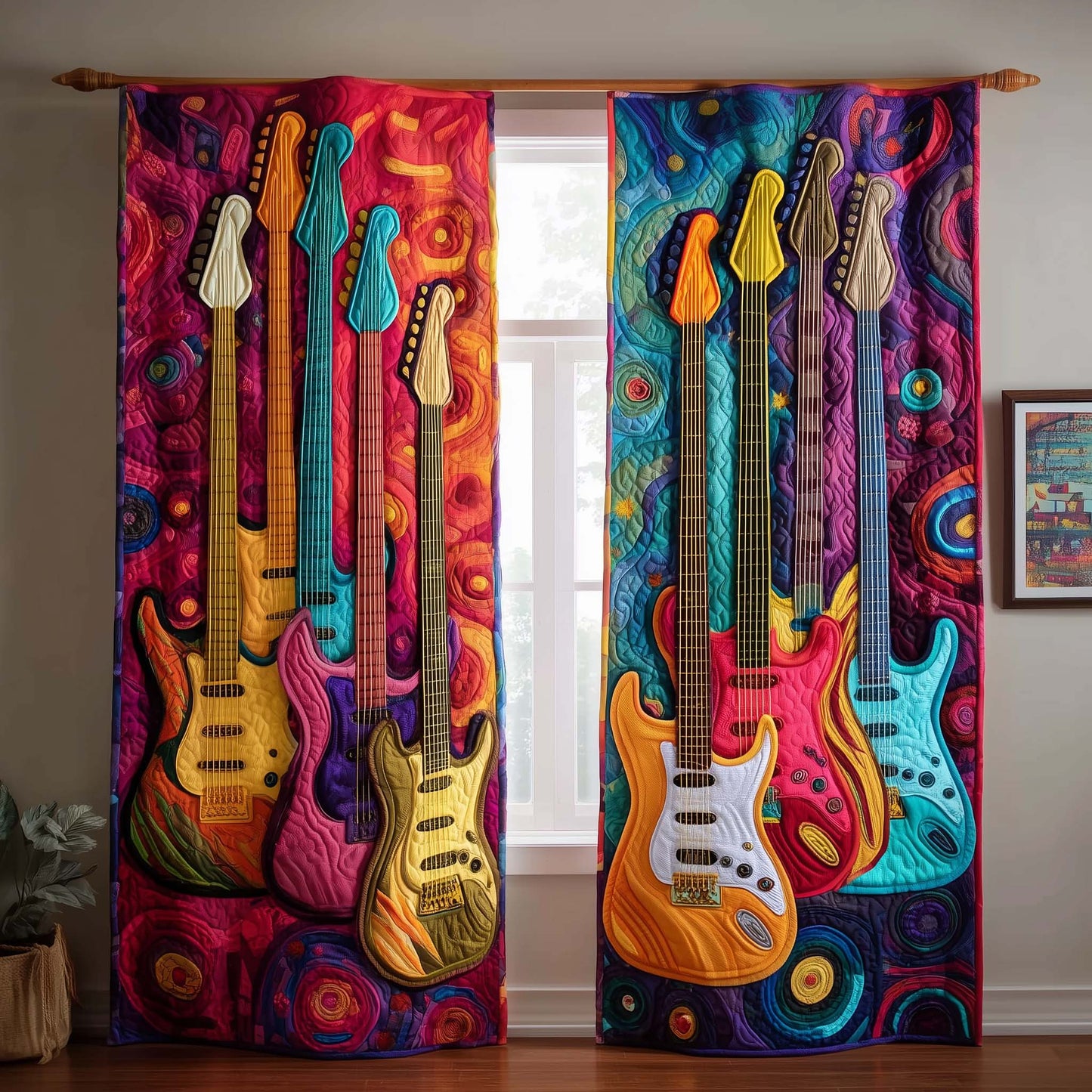 Voltage Strings Quilted Curtains GFTOTG2547