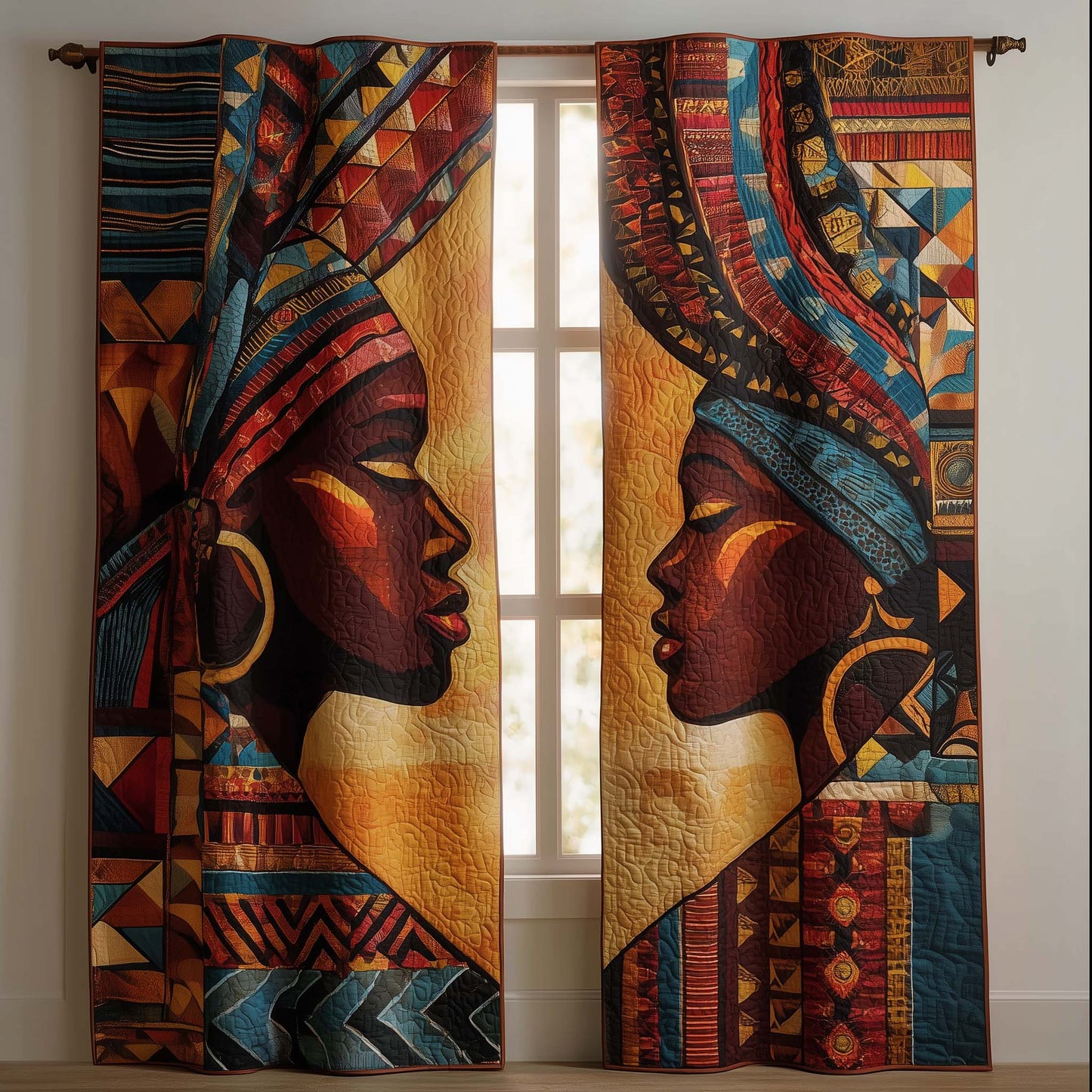 Golden Queens Quilted Curtains GFTOTG2551