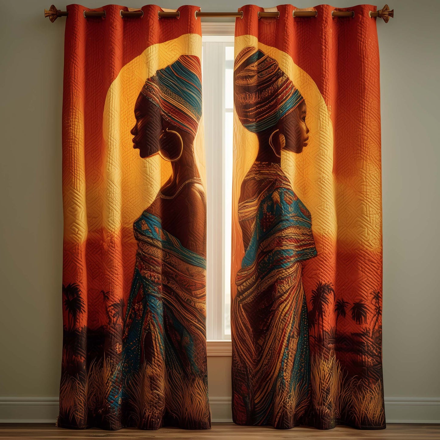 Golden Queens Quilted Curtains GFTOTG2552