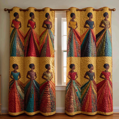 Golden Queens Quilted Curtains GFTOTG2553