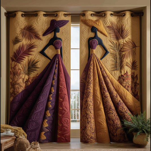 Golden Queens Quilted Curtains GFTOTG2554