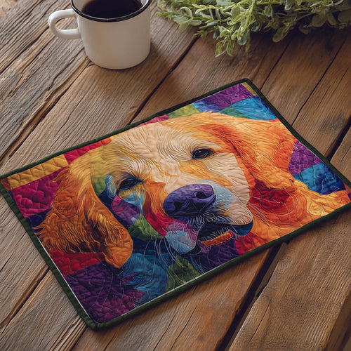 Rainbow Golden Retriever Quilted Place Mat GFTOTG258