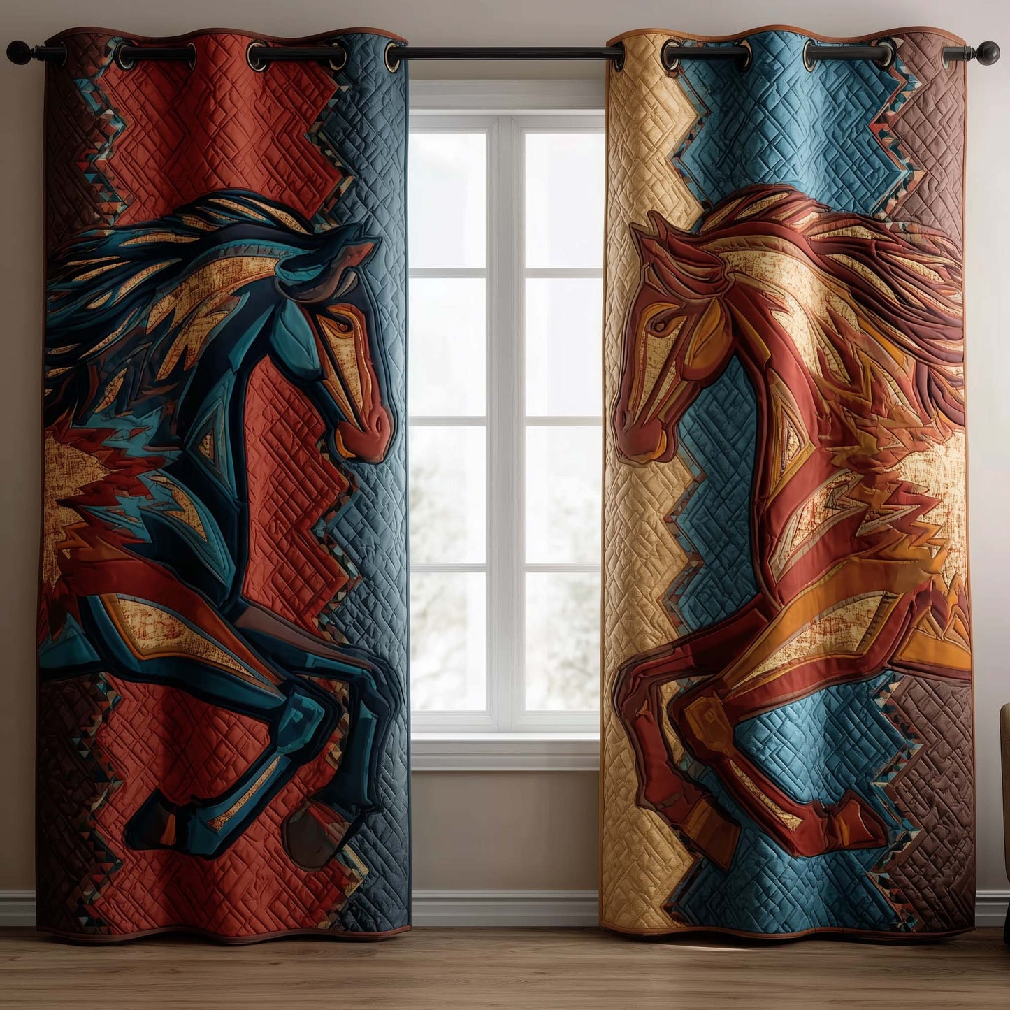 Majestic Horse Quilted Curtains GFTOTG2584