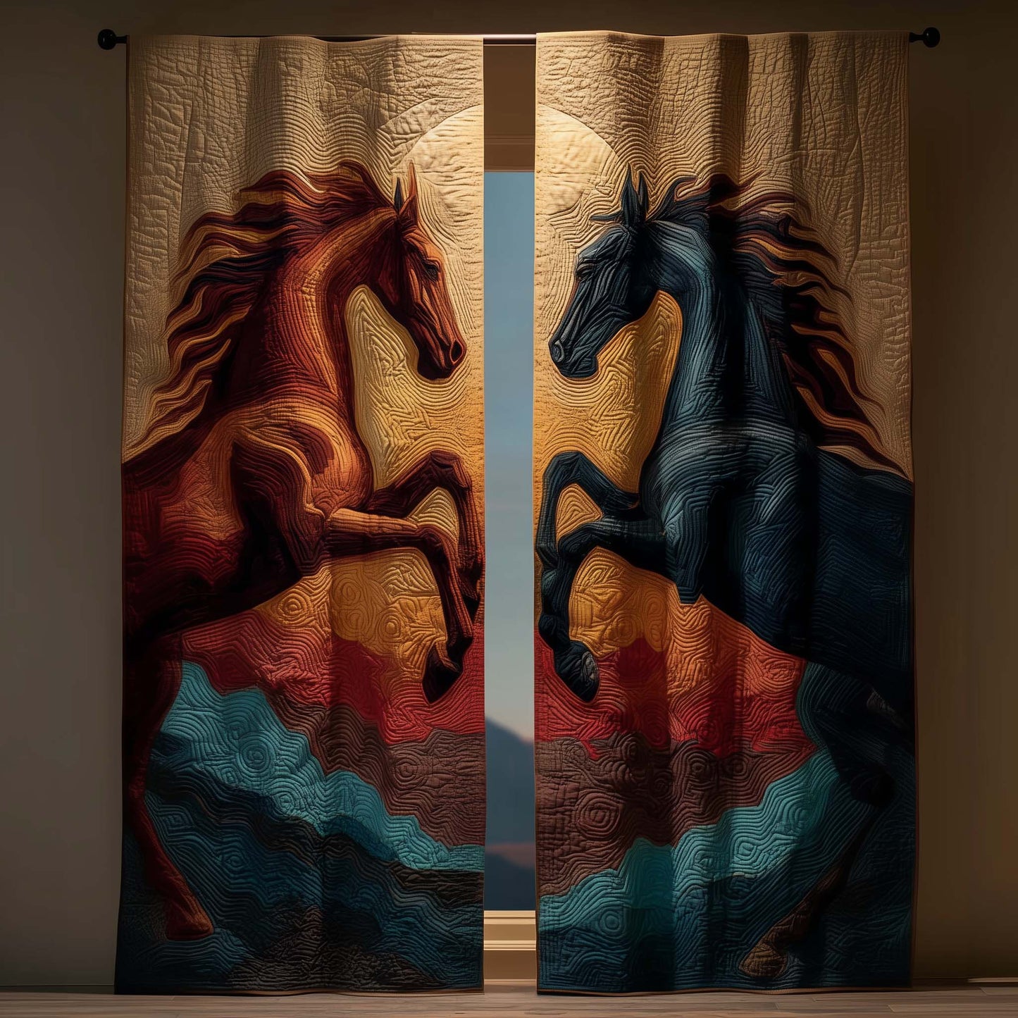 Majestic Horse Quilted Curtains GFTOTG2587