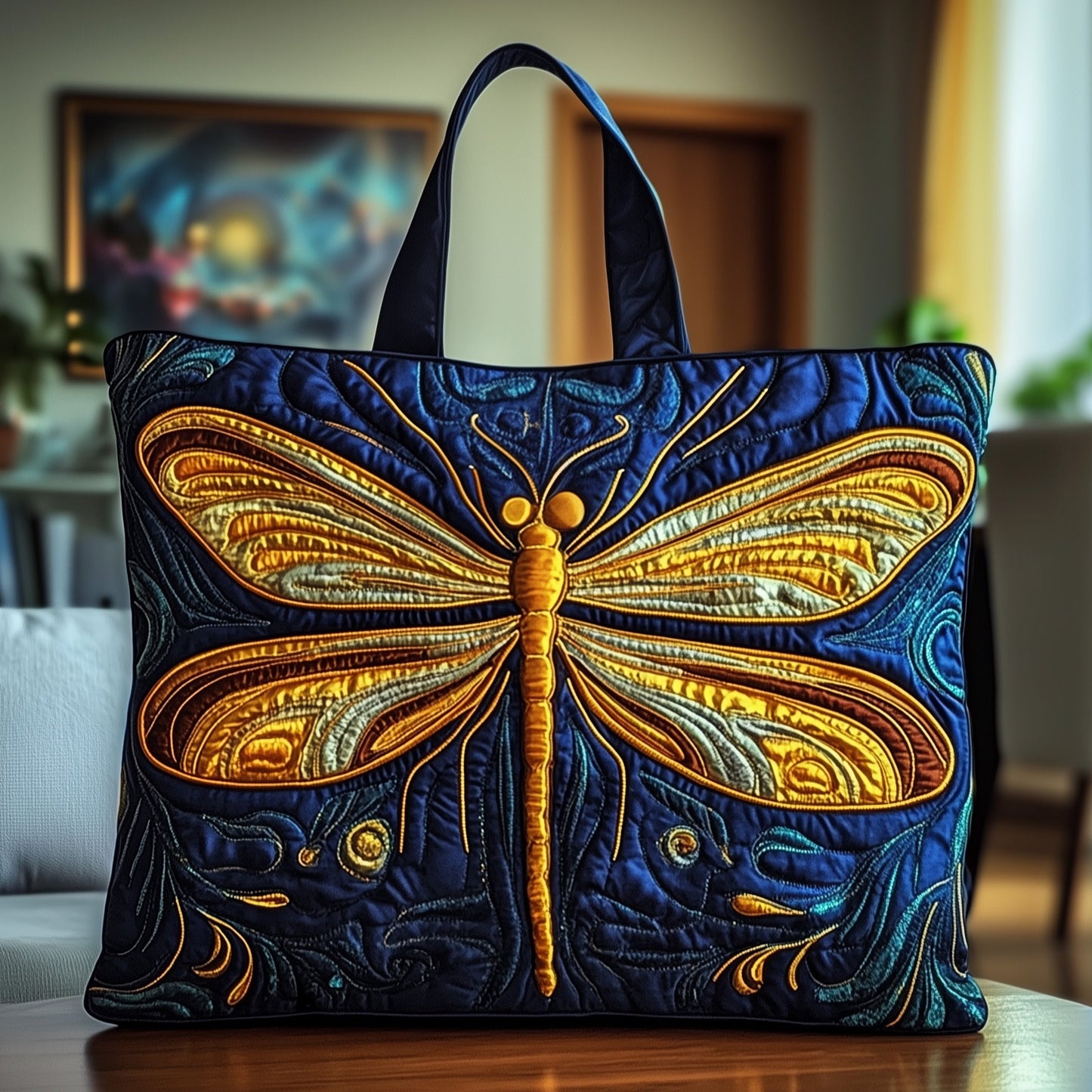 Mystic Dragonfly Quilted Tote Bag GFTOTG266