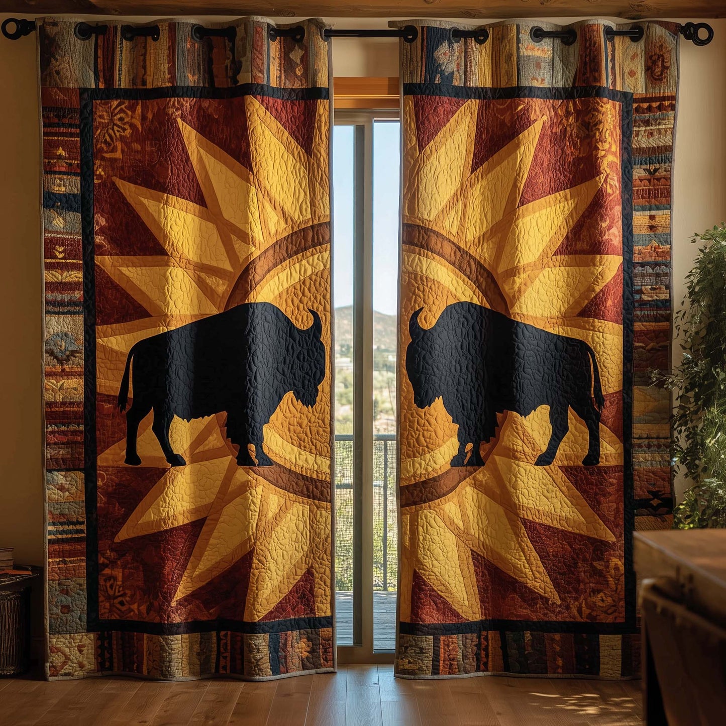 Majestic Bison Quilted Curtains GFTOTG2729