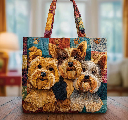 Adorable Yorkie Quilted Tote Bag GFTOTG2782