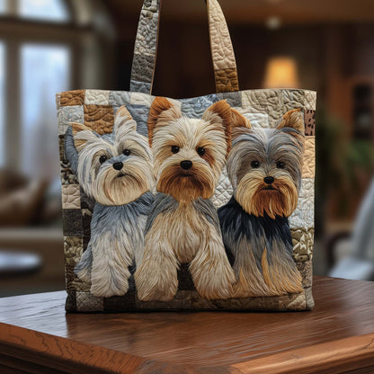 Adorable Yorkie Quilted Tote Bag GFTOTG2785