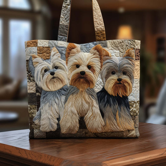 Adorable Yorkie Quilted Tote Bag GFTOTG2785