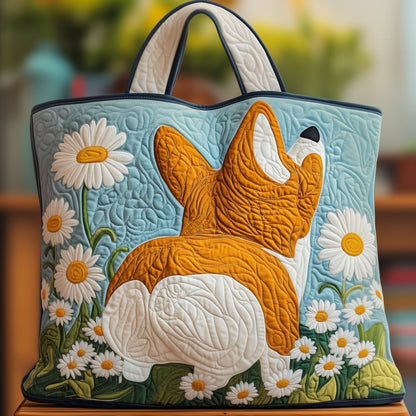 Wiggle Tail Corgi Quilted Tote Bag GFTOTG283