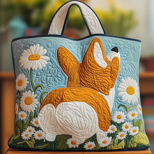Wiggle Tail Corgi Quilted Tote Bag GFTOTG283