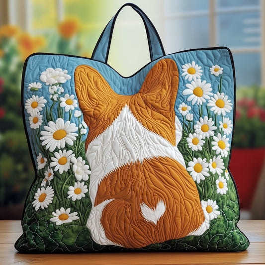 Wiggle Tail Corgi Quilted Tote Bag GFTOTG286