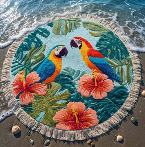 Tropical Parrots Round Beach Towel GFTOTG2863