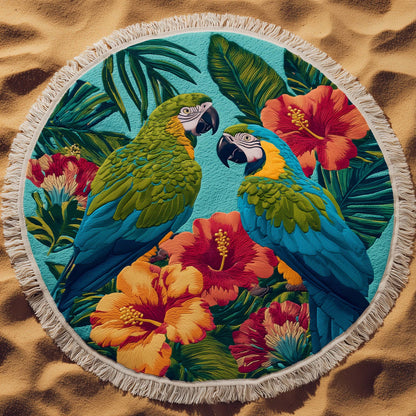 Tropical Parrots Round Beach Towel GFTOTG2864