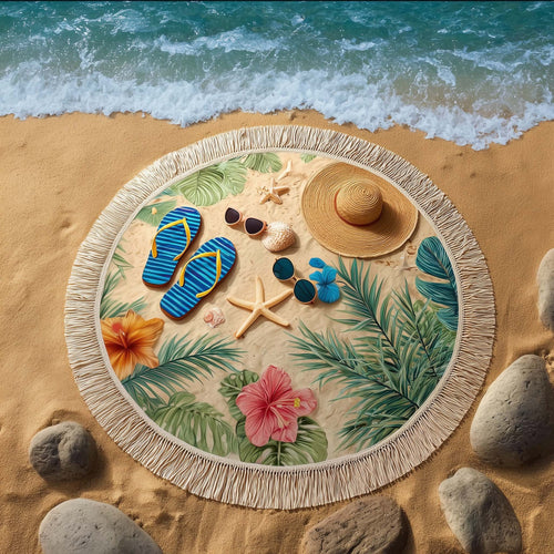 Tropical Vibes Round Beach Towel GFTOTG2894